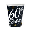 Picture of 60TH BIRTHDAY BLACK & GOLD CUP 250ML 6 PACK